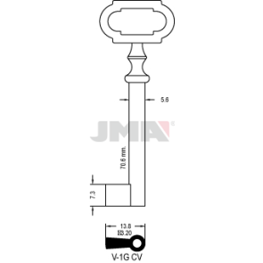 Möbelschlüssel - V-1G CV