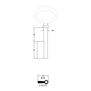 Möbelschlüssel - C-3G CV