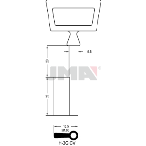 Möbelschlüssel - H-3G CV