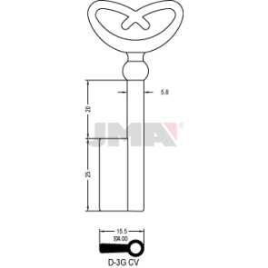 Möbelschlüssel - D-3G CV