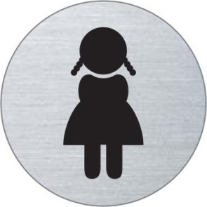 WC Mädchen Edelstahlschild 8478