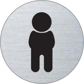 WC Jungen Edelstahlschild 8479