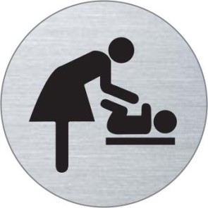 Wickelraum Edelstahlschild 8507