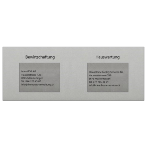 Hauswartschilder für Schaukasten aus Aluminum