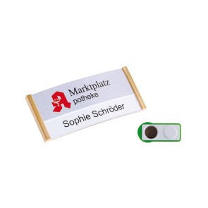 Ansteckschild aus Kunststoff Combi